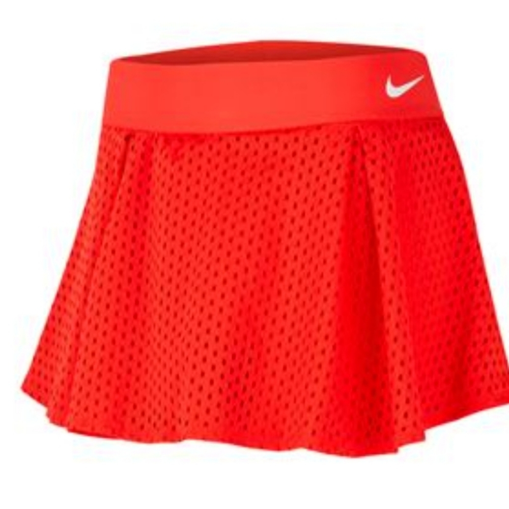 NWT WOMENS NIKE DRI-FIT TENNIS SKIRT HABANERO RED
